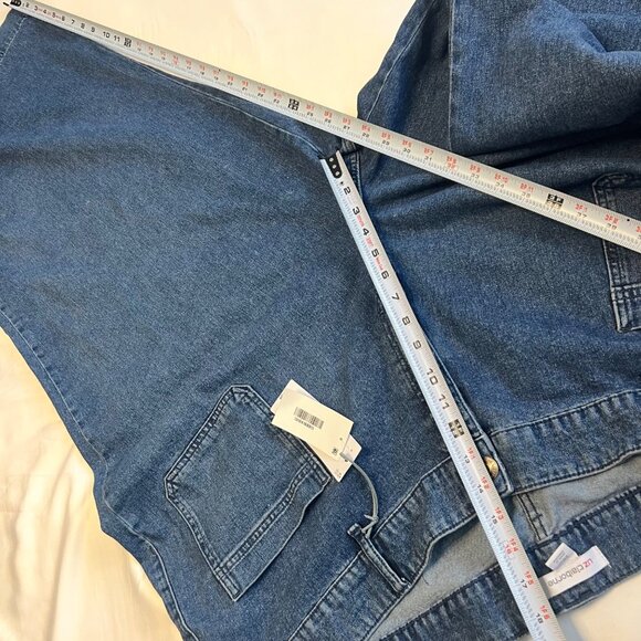 Liz Claiborne Womens Wide-Leg Denim Crop Pants Light Wash Plus Size 28W - Picture 9 of 12